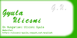 gyula ulicsni business card